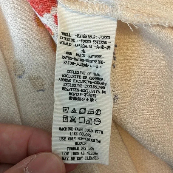 Free People cream floral/abstract high low tunic size small - Picture 8 of 9